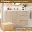 Meuble-lavabo mural traditionnel de 91 cm (36 po) avec lavabo en céramique, armoire de rangement avec 3 tiroirs et charnières à fermeture silencieuse.