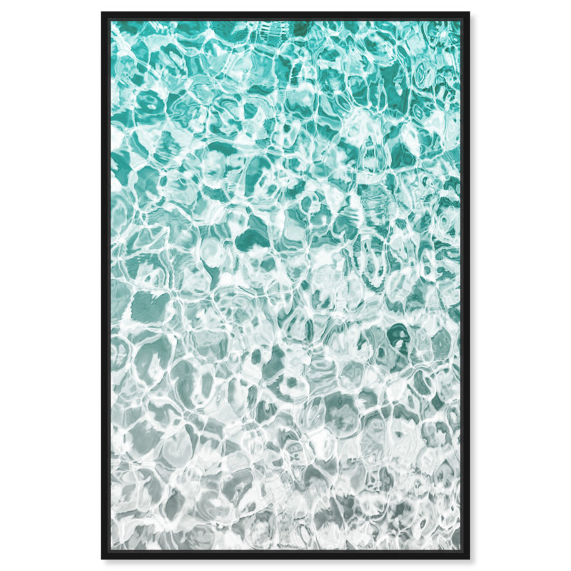 Clear Aqua Waters Coastal - impression d'art graphique, H 15 po x l 10 po x P 1,5 po, Toile avec cadre noir
