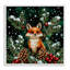 Giclée encadrée de renard d'hiver et de pommes de pin, design par Yen-1497072738-1497072740