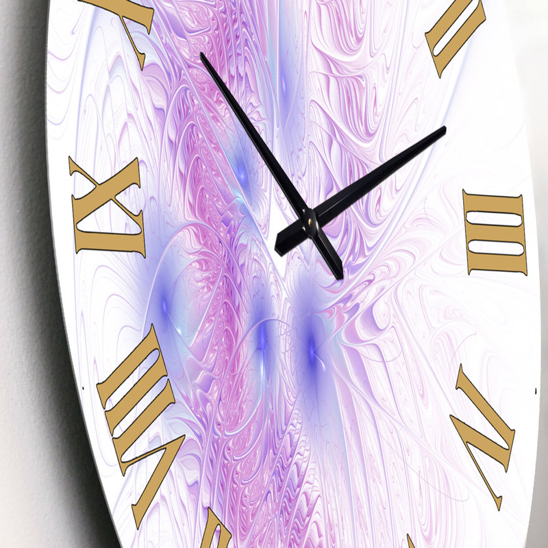 Floral Fractal II - Horloge murale moderne, Petit