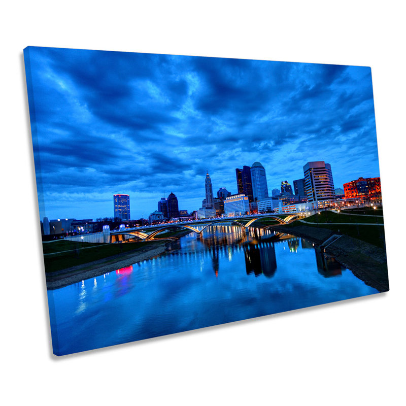 Columbus Ohio City Skyline - Wrapped Canvas Print, 40.6cm H x 61cm W x 2cm D