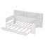 Lit de jour en bois avec tablettes de rangement, lit multifonctionnel avec lit gigogne et bureau-159203736-159203739