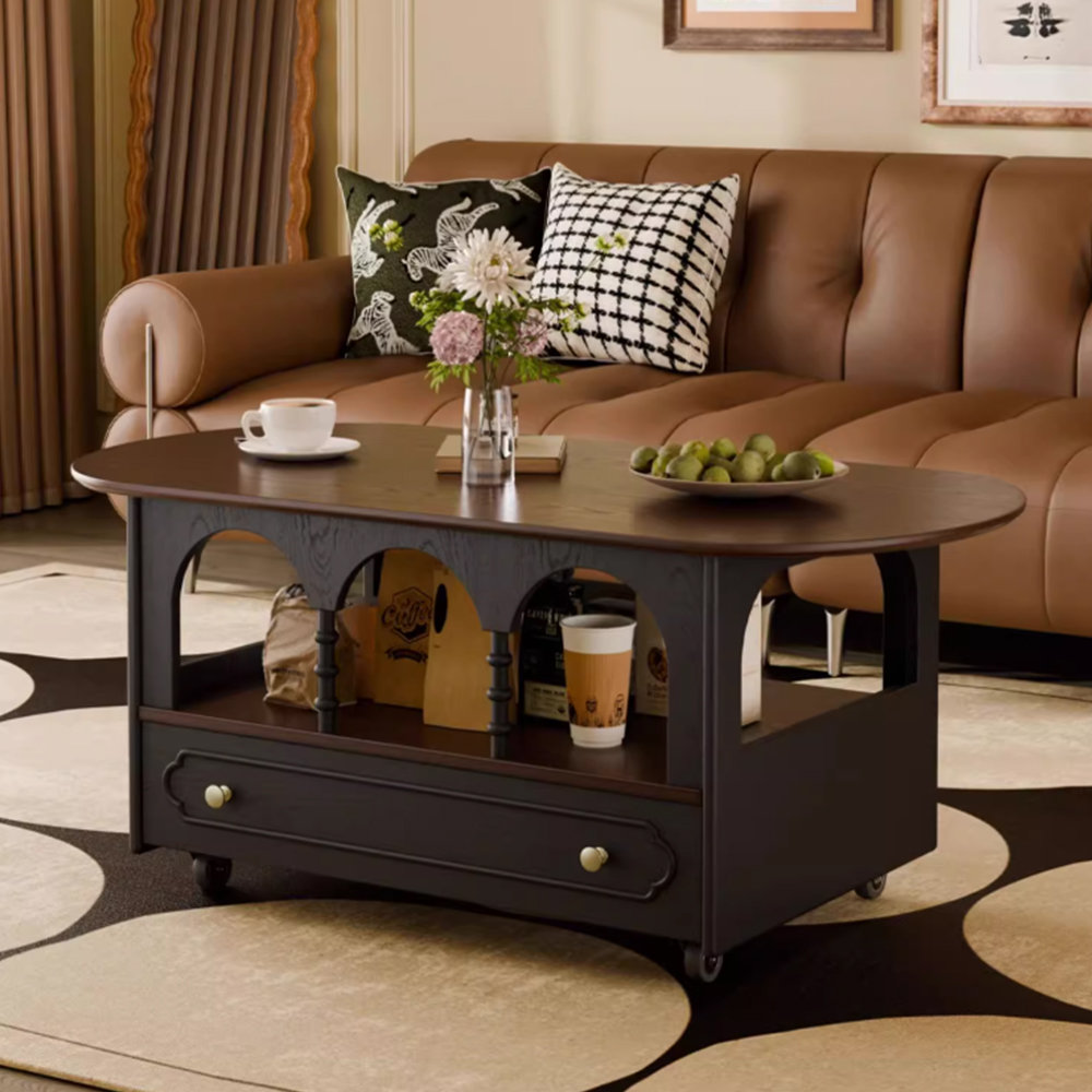 dinlin home Retro style design sense solid wood coffee table | Wayfair
