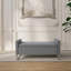 Repose-pieds de 47 po avec rangement, banc de hall d'entrée rembourré pour chambre à coucher et salon, banc de bout de lit avec base en métal, gris. Style moderne