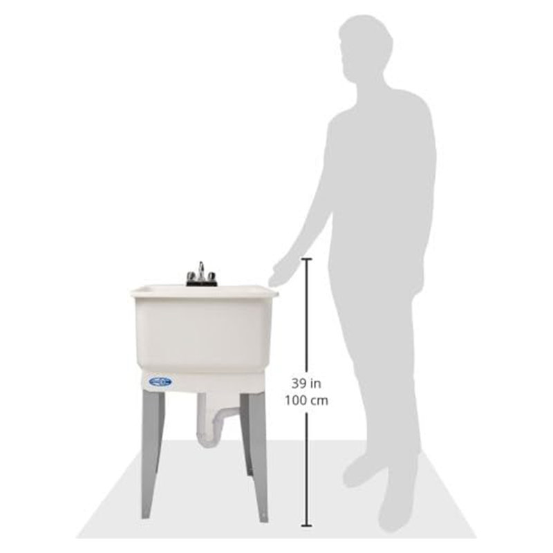 Mustee Utilatub Freestanding 23 in. Utility Sink Combo Kit with 6 in. Faucet