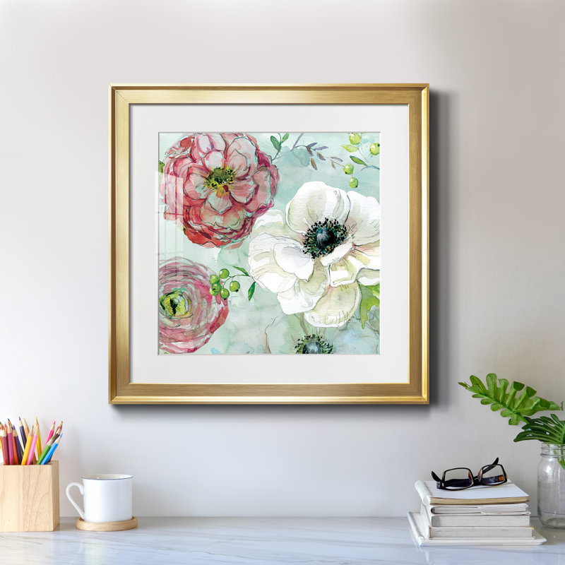Asbury Garden Bloom IV - Cadre photo, reproduction d'art sur papier, Papier encadré doré, H 30,5 po x l 30,5 po x P 1,5 po