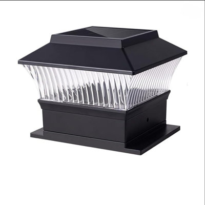 Lampadaire solaire pour poteaux en bois 4 x 4 - Éclairage extérieur imperméable à DEL pour terrasse, allumage / extinction automatique, blanc froid, installation facile pour le jardin, le patio, l'allée (1 paquet)
