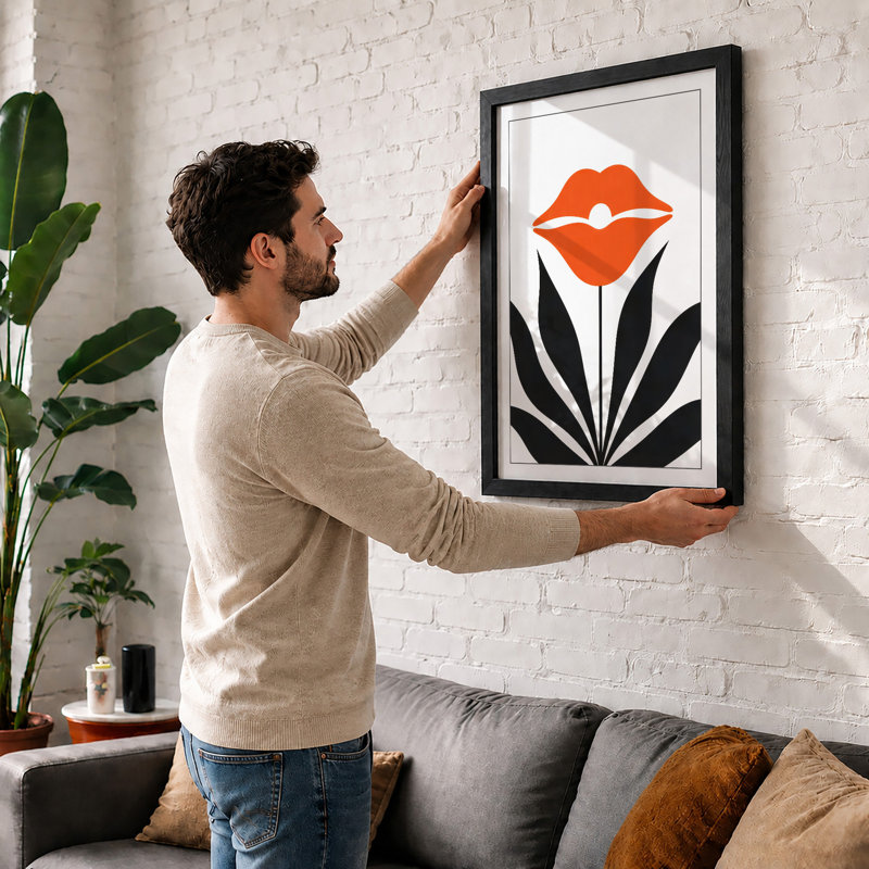 Geometric Bloom Minimalist - Print, Oak, A4 - 29.7 x 21.0 cm