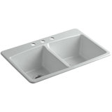 33" L x 22" W x 9-5/8" Top-Mount Double-Equal Kitchen Sink