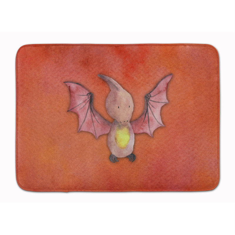 Tapis pour salle de bain en mousse à mémoire pterodactyl aquarelle Deon