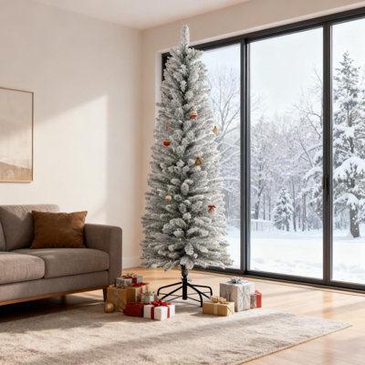 Artificial Half Christmas Trees With Auto Open, Steel Base, For Indoor Xmas Décor | Gift Idea