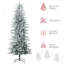 Arbre de Noël artificiel 7,5 pi avec 7,5 branches de neige floquées, 350 lumières claires jaunes chaudes, ouverture automatique, ampoule supplémentaire