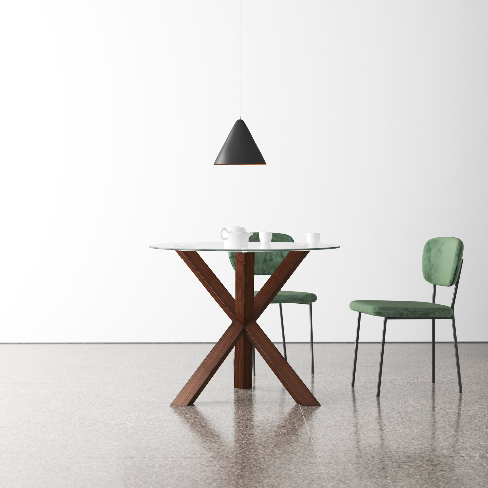 Barnett Round Dining Table, 30" H x 37.4" W x 37.4" L, Walnut