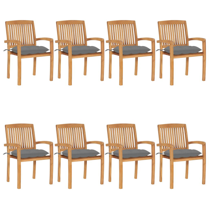 Dorathy Teak Patio Chair with Cushions, Gray