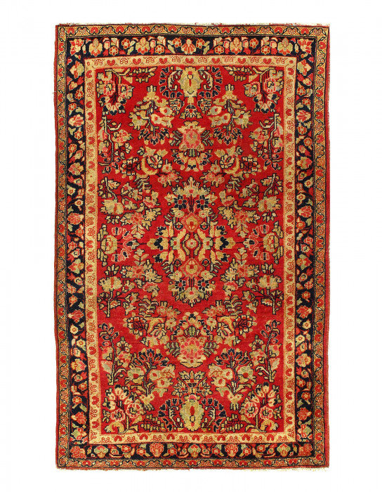 One-of-a-Kind 3'4'' X 5'3'' Area Rug in Rust/Navy Blue