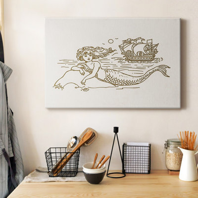 Toile tendue avec châssis de qualité supérieure Sunning Mermaid II - prête à être accrochée