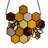 8.25"H Honeycomb Bees Tiffany-Style Window Panel