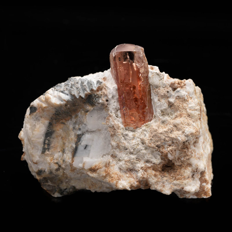 Topaze impériale sur la calcite du Pakistan