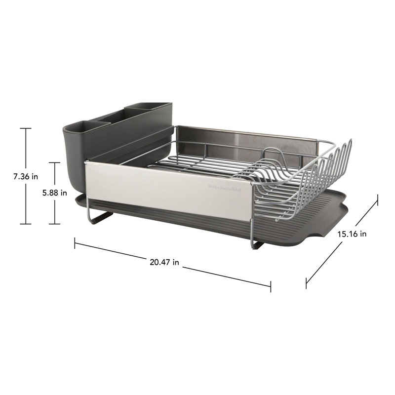 Égouttoir à vaisselle pleine grandeur KitchenAid®, gris, H 14,25 po x l 15 po x P 17,63 po
