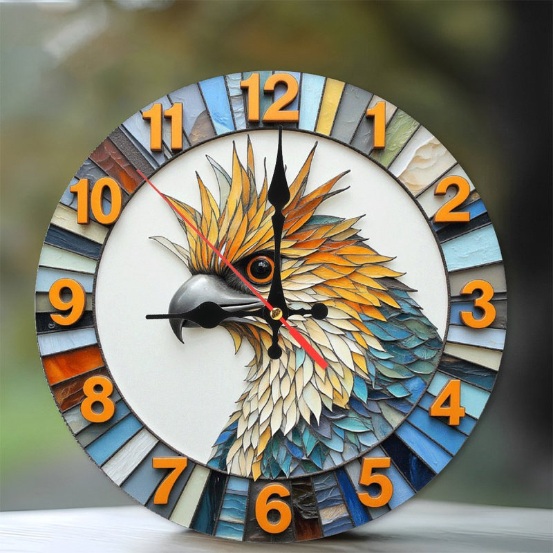 Artistic Eagle Wall Clock Decor for Home Interiors