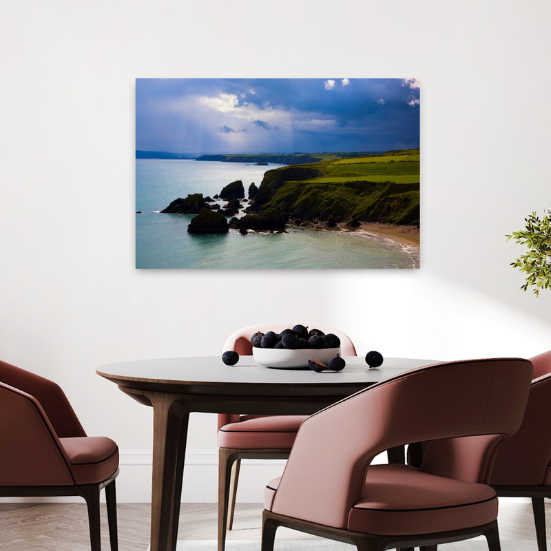 Plage de Ballydowane, comté de Copper Coast, Waterford, Irlande, paisible, plage contemporaine, art marin, H 24 po x l 36 po
