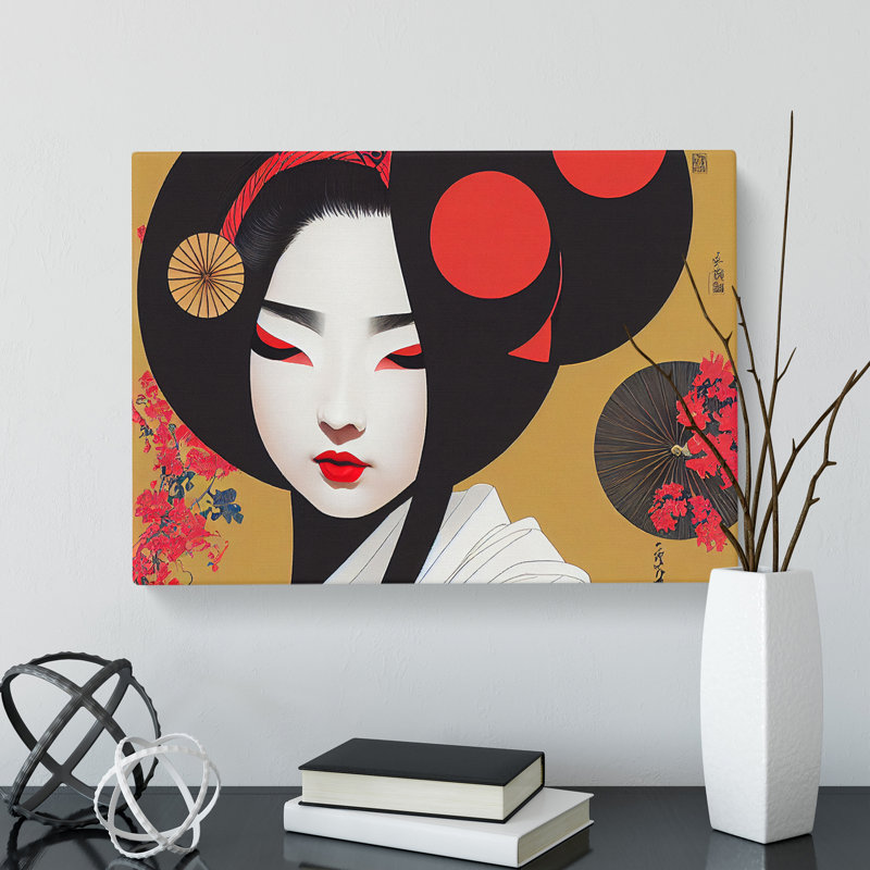 Inspiring Geisha - Wrapped Canvas, 35cm H x 50cm W x 3cm D
