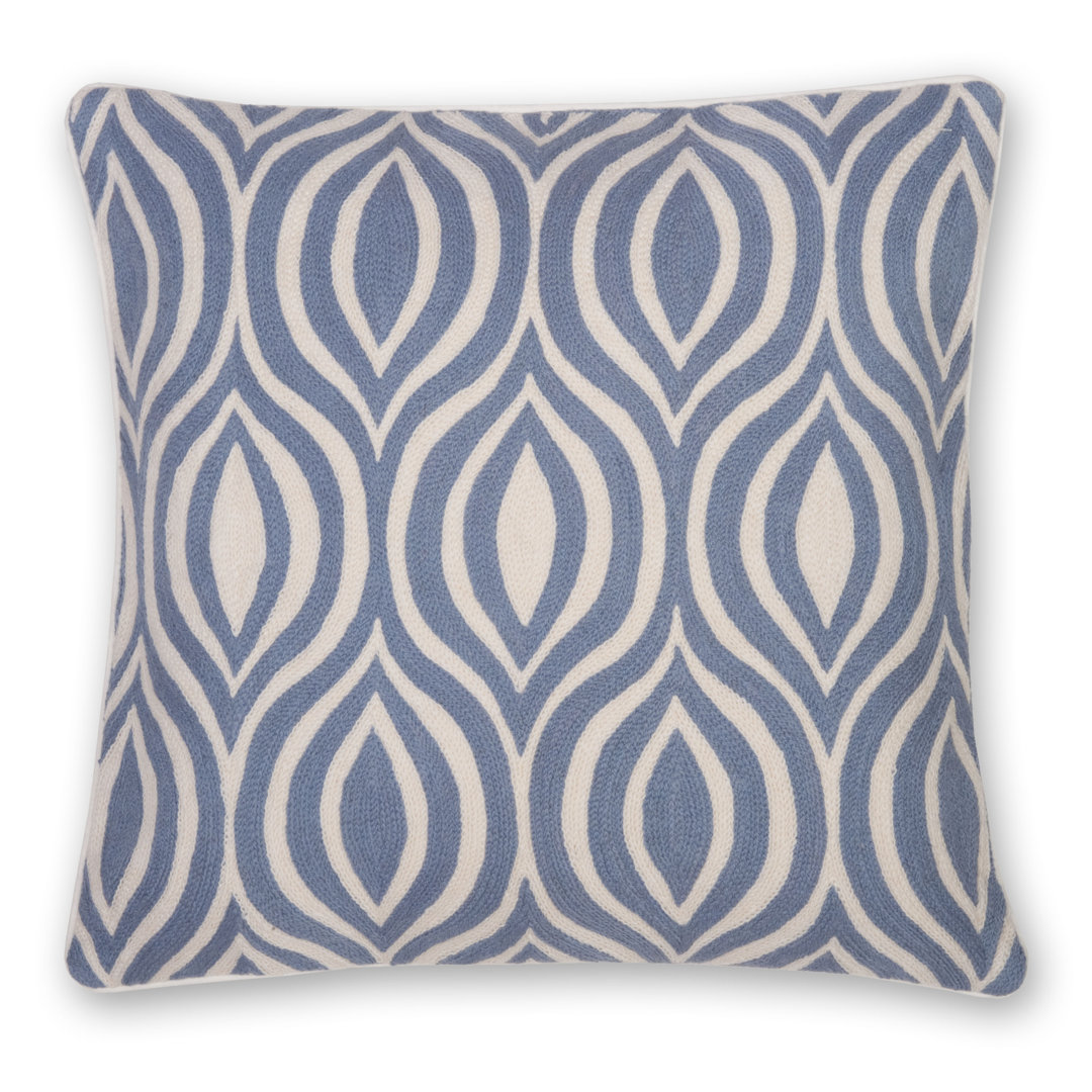 Skye Hand Embroidered Feather Down Fill Throw Pillow Cover & Insert Peppermint Home 