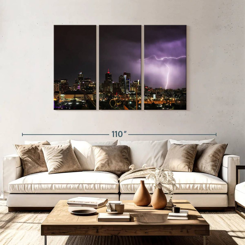 Sebbie Lightning Over Denver, 48" H x 74" W