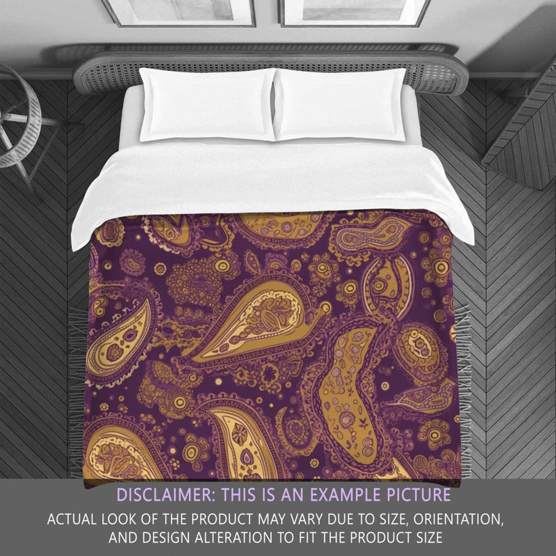 Botanical Gold/Purple Microfiber Comforter, Twin