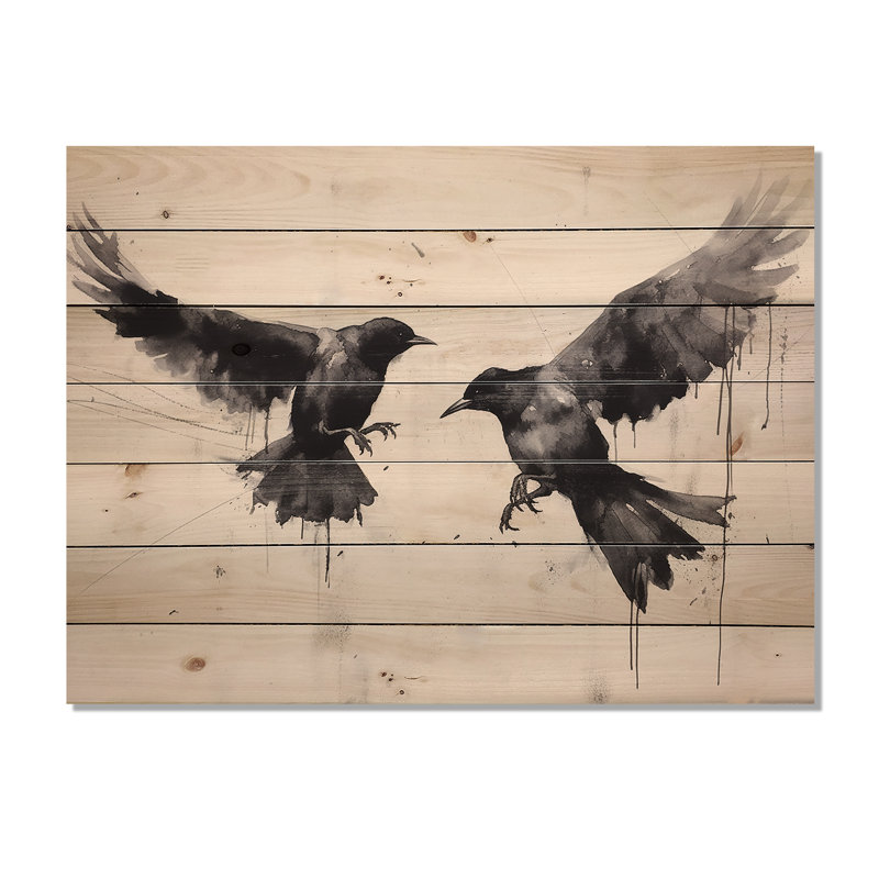 Mystic Ravens I sur impression sur bois, H 30 po x l 40 po x P 0,78 po