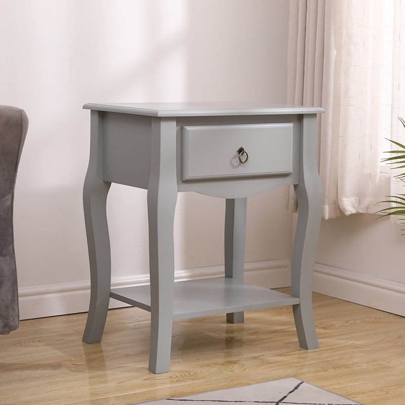 Carr Solid Wood End Table, Grey