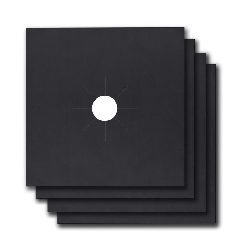 Housse de protection de plaque de cuisson noire universelle antiadhésive réutilisable, résistante à la chaleur, Noir