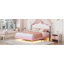 Lit plateforme tapissier avec bandes claires-1109022923