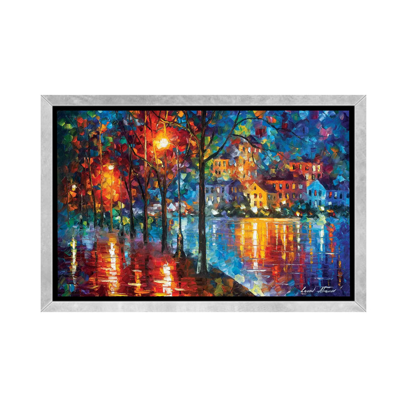 «Cold Emotion» par Leonid Afremov, reproduction d'art sur toile tendue, H 40 po x l 60 po x 1,5 po, Toile avec cadre argenté