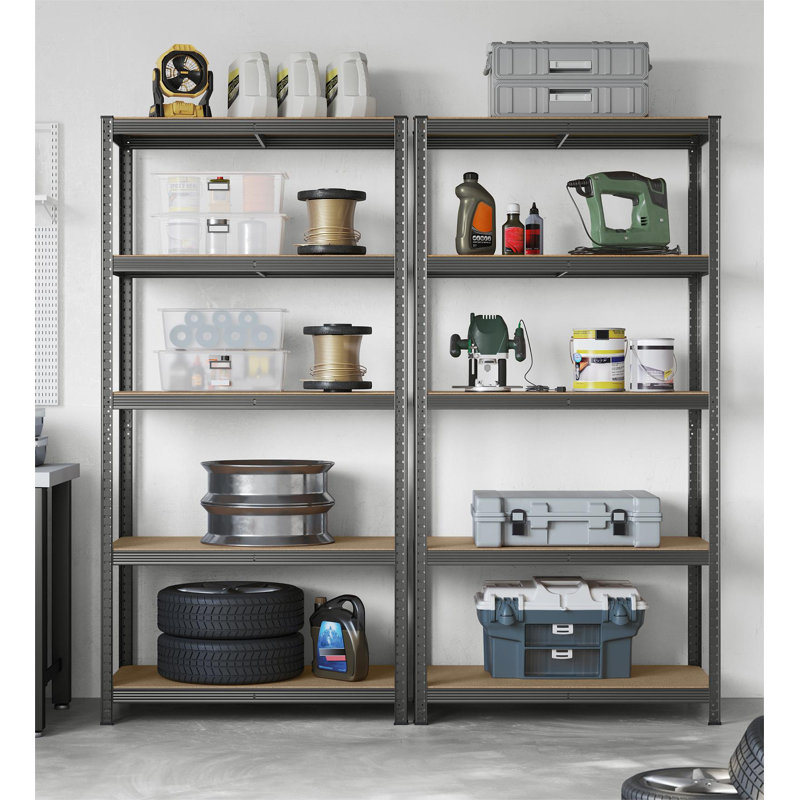 Kris Adjustable Height Shelving Unit, 200cm H x 50cm W x 100cm D, Grey