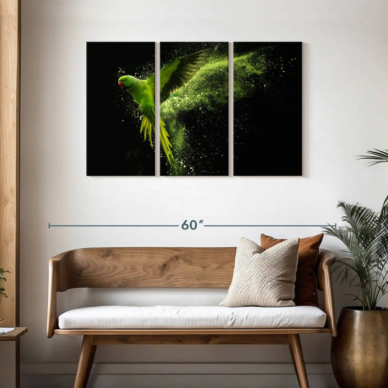 Brampt Alexandrine Parakeet, 28" H x 45" W