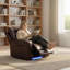 Sillón inclinable individuel avec éclairage à DEL, électrique et port USB, idéal pour la salle de bain, Autocaravana O Cine. (Brun foncé)
