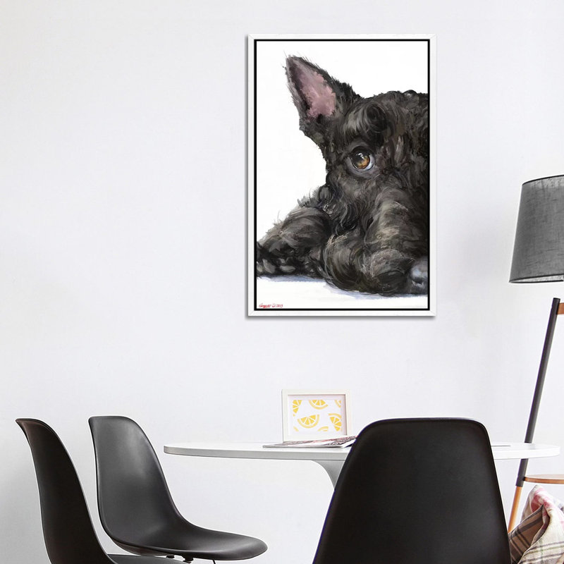 Scottish Terrier by George Dyachenko - Wrapped Canvas Painting, 101.6 cm H x 66.04 cm W, White Framed