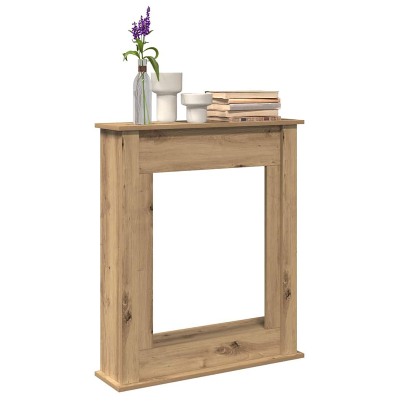Fireplace Surround 75x87.5 Cm Engineered Wood, Artisan Oak, 87.5cm H x 75cm W x 20cm D