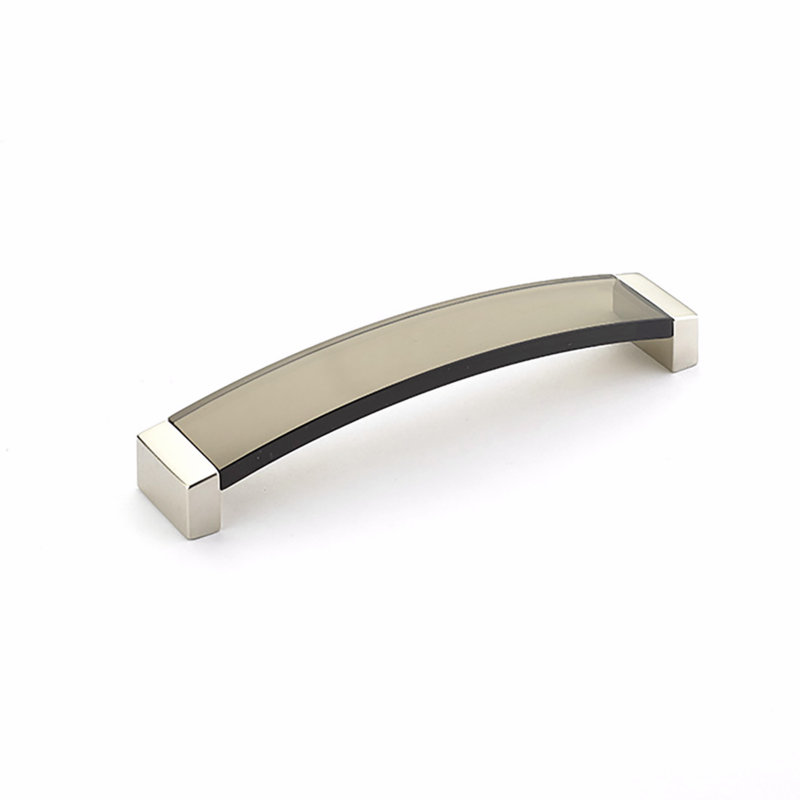 Poignée d'armoire 6 5/16 po Schaub Positano, Nickel satiné / brun, 6.3"