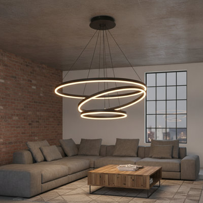 Modern Chandelier Round Kitchen Island Pendant LED Dimmable for Living Dining Room Stairs