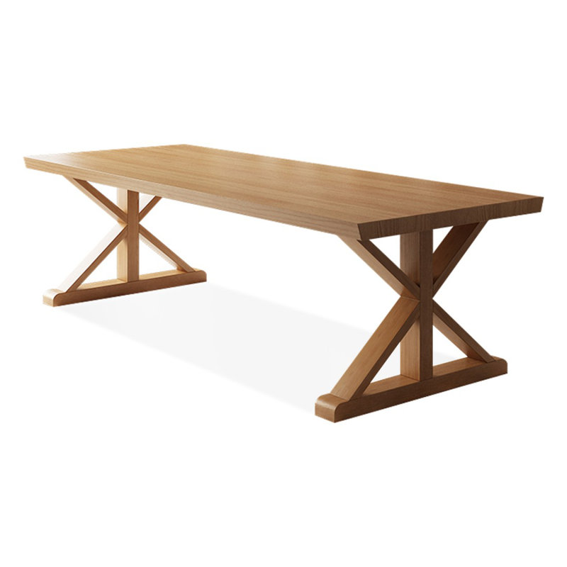 Brown Rectangular Solid Wood desk, 29.53" H x 94.49" W x 39.37" D