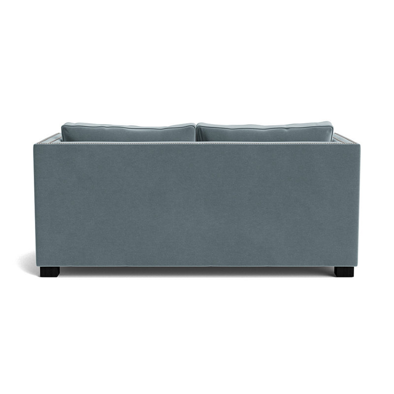 Canapé Keaton With Nails 74, Brushed Nickel, Performance Velvet - Port, Noir