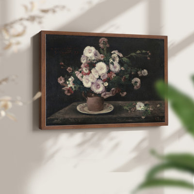 Motif floral rétro VI - reproduction encadrée
