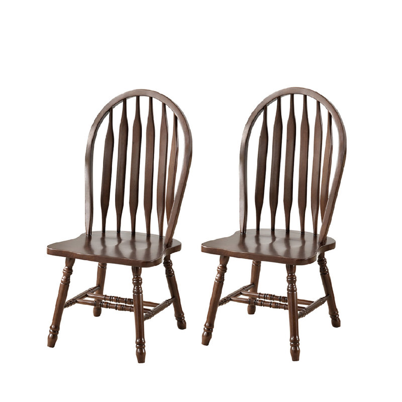 Chaise Windsor, bois de noyer, bois massif, chaise de salle à manger à grand dossier