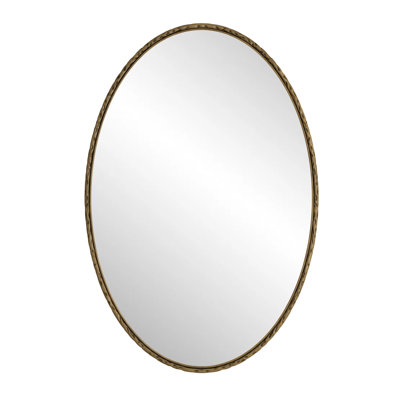 Iron Art Oval Retro Gold Antique Wall Mirror for Bath/Bed/Living Room