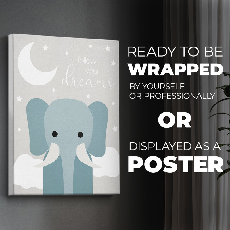 Éléphant de rêve - impression sur toile seulement - non encadrée, H 12 po x l 8 po