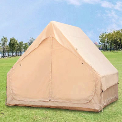 Tente gonflable avec pompe, tentes de glamping pour 4 à 6 personnes, tente d'extérieur imperméable 4 saisons facile à installer, tente de glamping de luxe imperméable avec fenêtre à 12 mailles
