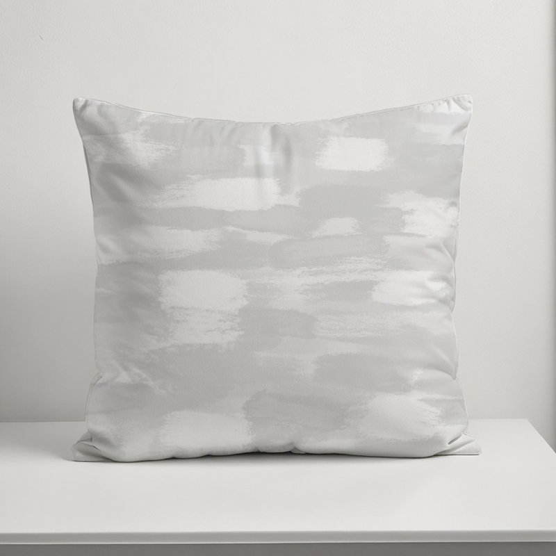 Abstract Outdoor Reversible Throw Pillow, White