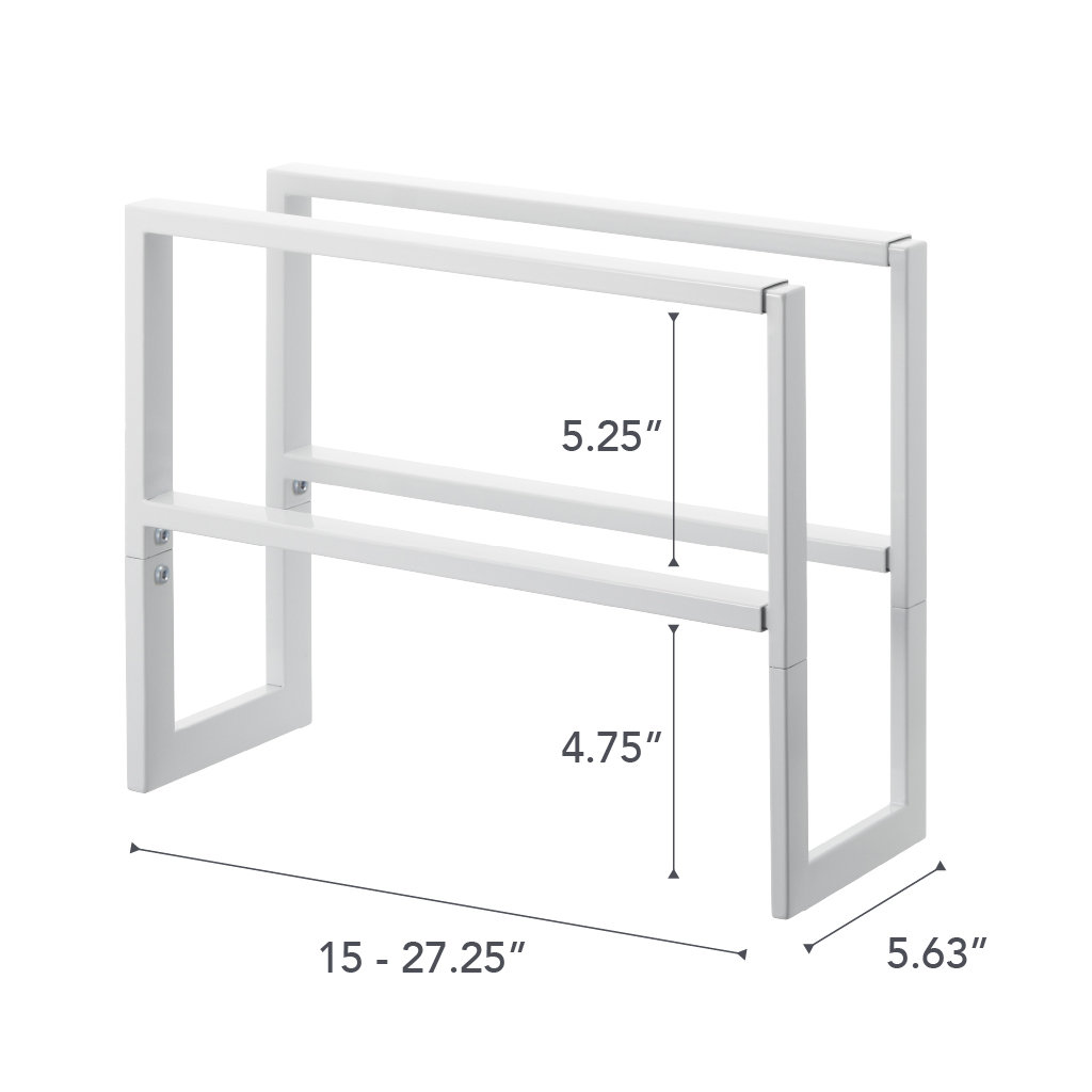 Yamazaki Home 2-Tier Adjustable Shoe Rack, White